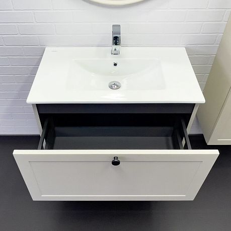 Тумба ЕРЕВАН 80 серый шёлк c умывальником COMFORTY 80E*