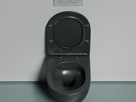 Унитаз MODENA Rimless CN6063MDH подвесной, темный антрацит матовый  крышка/сиденье микролифт*