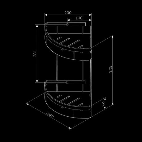 Полка для душа угловая двухъярусная SENSE L A7454200 хром