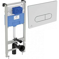 Система инсталляции IDEAL STANDART R0309AA для унитаза, кнопка квадратная(R027767+R0116AA)