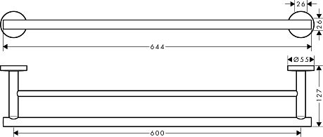 Полотенцедержатель LOGIS UNIVERSAL двойной 41712000 хром  600 мм*