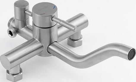 Душевая система STREAMLINE SS-06 с верхним душем и смесителем для ванны, матовая сталь, KNOTLOR