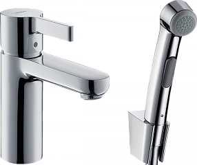 Смеситель METRIS S для умывальника 31160000 (гиг. душ, держатель, шланг 1,6 м,цепочка)хром*