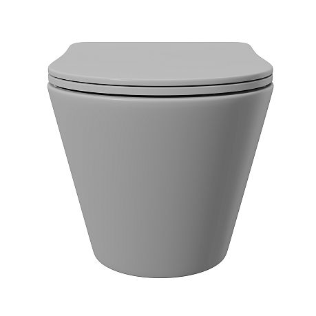 Унитаз CONE  подвесной безободковый CON0130 [525*360*320] , крышка/сиденье микролифт, серый матовый