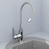 Смеситель KITCHEN для кухни с высоким гибким изливом AV9002G, серый AVRORA