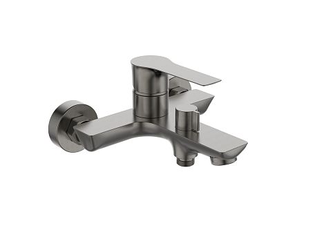 Смеситель LINE Gun metall для ванны с коротким изливом, AV3131GM графит AVRORA