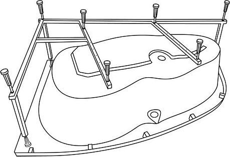 Ванна AQUARELLA 170x110 на каркасе, левая WAEX.ARL17WH*