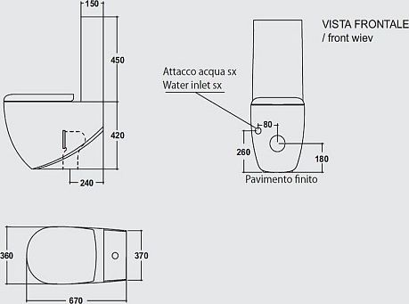 Унитаз HIDRA ABC AB12 напольный (чашаAB12, бачок AB18, крышка ABZ, механизмP76, кнопка Gustavsberg)