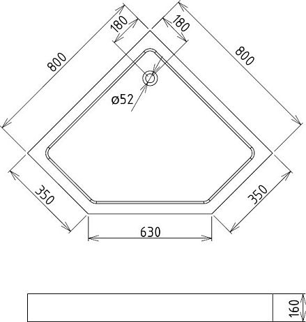 Поддон душевой GEMY ST09T [80*80*16] 