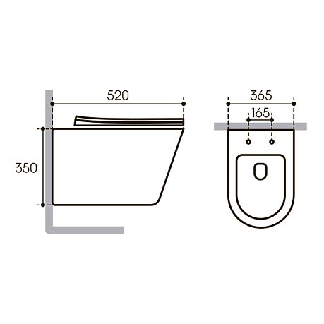 Унитаз CONE Plus подвесной безободковый Торнадо CONT0210 [520*365*350]крышка/сиденье микро-фт,бел**