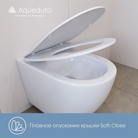 Унитаз OVO Plus подвесной безободковый Торнадо OVOT0210 [520*365*350]крышка/сиденье микролифт,бел**