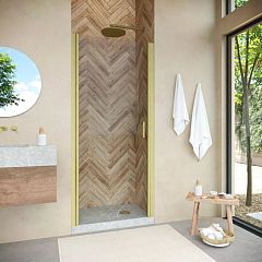 Душевая дверь ЕР NOVO 85 03 01 (82,5*87,5/h200) профиль золото матовое, стекло прозрачное*