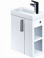 Тумба TORR [40*20] подвесная полочки справа, белый, с умывальником (TOR40WRi95K)