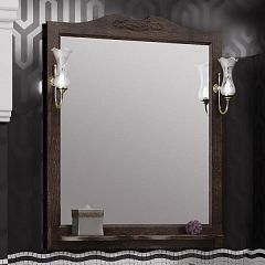 Зеркало ТИБЕТ 80 орех антикварный (нагал) светильники Рустика бронза*