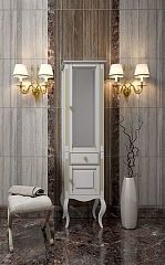 Пенал ЛАУРА 45 правый, белый с бежевой патиной*