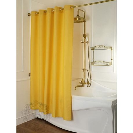 Шторка для ванны MIGLIORE [L 180*H 200] текстиль, узор АР-ДЕКО, бежево-золотой (25526)*