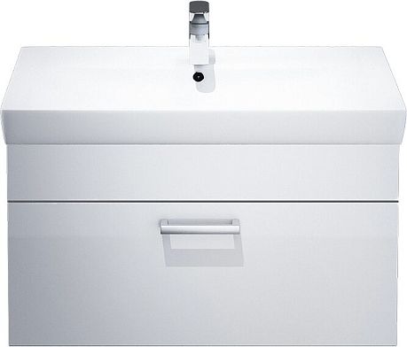 Тумба MIRRO 80 [80*40] подвесная, белая/под дерево, с умывальником (MIR80W0i95K)