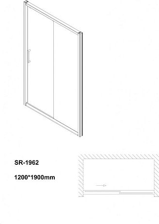 Душевая дверь ORANS SR1962R [120*190] стекло 8мм, правая