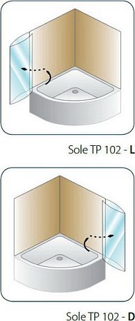Шторка на ванну SOLE TP 102 профиль хром, стекло прозрачное*
