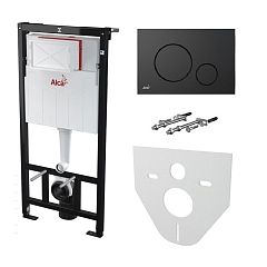 Система инсталляции AM101/1120 4в1 кнопка M678-0001 чёрная матовая 