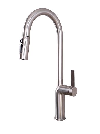 Смеситель KITCHEN для кухни AV9015BN с высоким поворотным изливом, цвет брашированный никель
