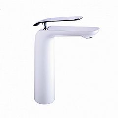 Смеситель MELANGE для умывальника высокий, хром/белый (LM4909CW)