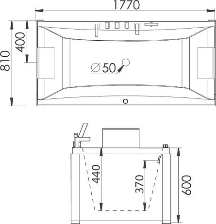 Ванна GEMY G9076 K (177*81*60)