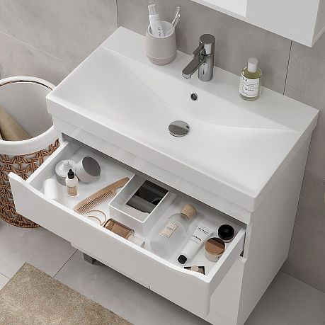 Тумба LAKE 70 напольная (tnLAKE70.2D.1Y-01) 2 двери, 1 ящик с раковиной Lake (Nice) 70*