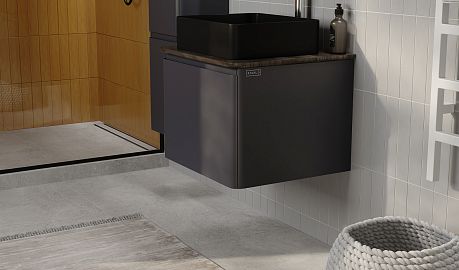 Тумба MORELLE 60 [59,4*44,2*50] подвесная Антрацит/Трюфель Mrl.01.60/P/A-T/RL БЕЗ УМЫВАЛЬНИКА*