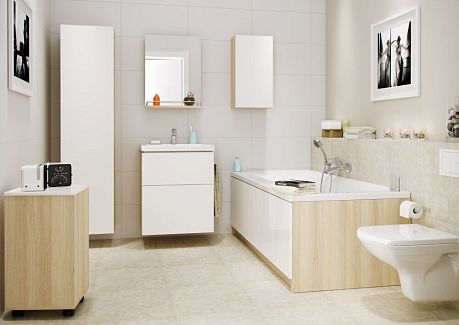 Тумба SMART 60см, белый, с умывальником CARINA 60 (P-SU-SMA-CA60/Wh, S-UM-CAR60/1-w)