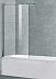 Шторка на ванну LIBERTA-V-1-80/155-C-NERO стекло прозрачное, профиль черный