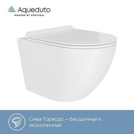 Унитаз OVO Tornado Daily подвесной безободковый OVOTD2210 [490*360*340] крышка/сиденье микролифт