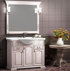 Мебель РИСПЕКТО 120 белёный бук/бронза WEISS (Д) (умывал., тумба, зеркало, 2 светильника)*