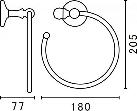 Полотенцедержатель  ANTIK CRISTAL кольцо, хром (АМ-Е2680-SJ-CR)