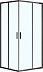 Душевое ограждение MILTON [90*90*200] прозрачное стекло 6 мм, профиль черный (AZ-ND1142 900 Black)